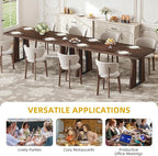 DWVO Rectangle Dining Table for 6-8 People 70.86 Inch Large Dining Room Table Wooden Dinner Tables with Heavy Duty Legs for Kitchen Apartment Restaurant Walnut