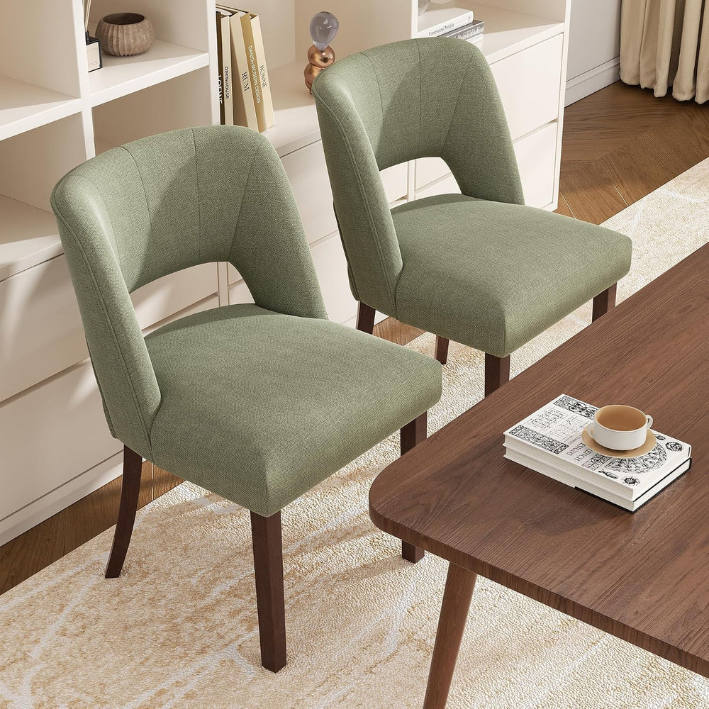 Dining Chairs Set of 6,Modern Dining Room Chairs with Thick Cushions,Linen Up...