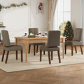 Wooden Dining Chairs Set of 6, Dining Room Chairs with Wood Legs, Cloud-Like Cushion & Reinforcement Structure Design for Kitchen/Living Room/Restaurant, Easy Assembly