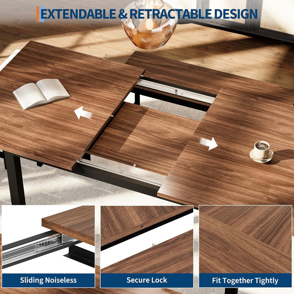 GarveeHome 5-Piece Dining Table Set for 4-8 People, 63 in Large Extendable Ki...