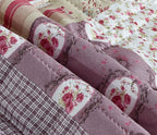 Brilliant Sunshine Pink Rosette and Stripes Patchwork Couch Armrest 5 Pockets Organizer, Slip Resistant Armchair Caddy, Washable Remote Controls Holder, Storage for Magazine, Tablet, Phone, iPad, Rose