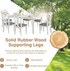Solid Wood Dining Chair Set of 4, Kitchen Dining Room Chair with Upholstered Cushion & Wooden Legs, Modern Wood Side Chairs for for Kitchen, Washed Gray