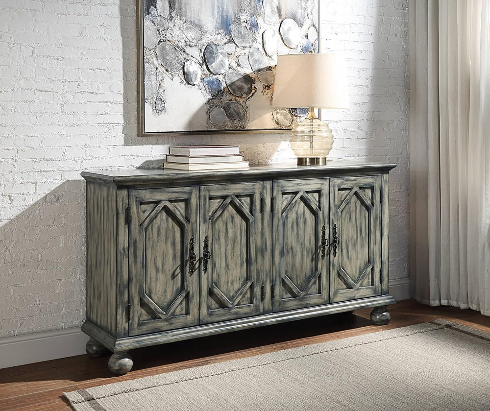 Rustic Console Cabinet witn Drawers, Storage Pantry Sideboard Locker for Livi...