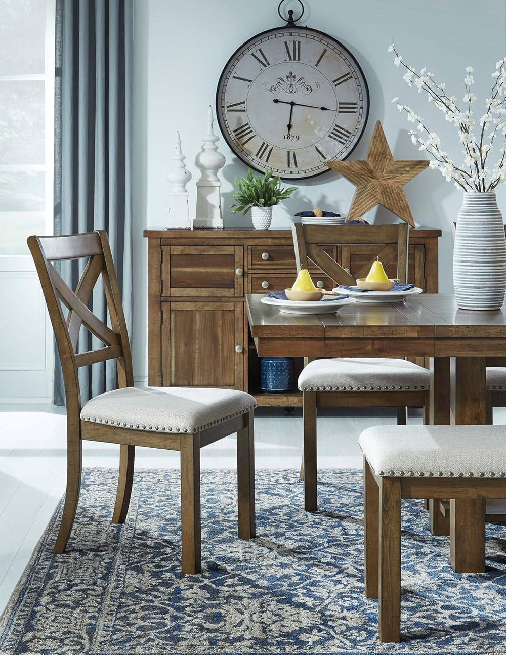Signature Design by Ashley Extendable Dining Table, Grayish Brown, Seats 8