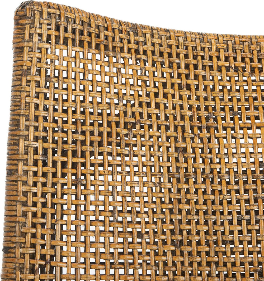 SAFAVIEH Gianni Rattan Arm Chair 19.8”, Solid Wood Brown & Black SEA4011A...