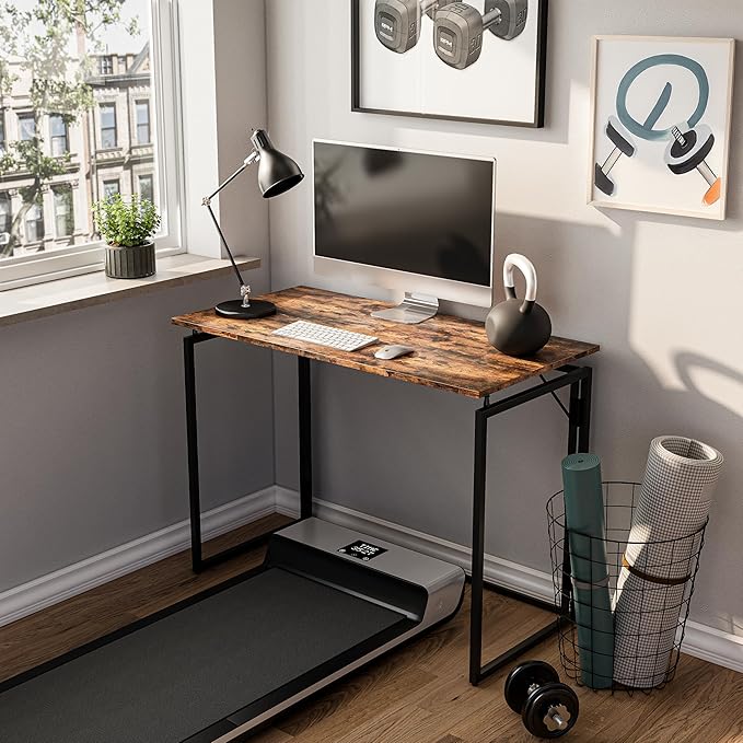 Folding Desk 30 Inch - No Assembly Small Foldable Desk for Small Space Minimalist, Space Saving Collapsible Compact Desks Portable Table for Craft, Writing, Study and Work