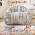 Bean Bag Chair for Adults, 44.1" Comfy Beanbag with Handle, Lazy Sofa Chair with Armrest, Great for Reading Gaming Watching TV, Living Room and Bedroom, XXL