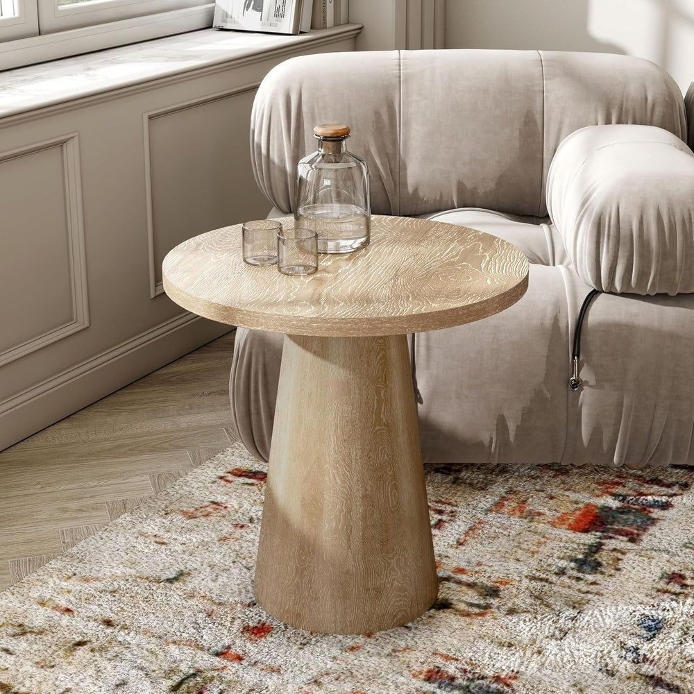 Furniture of America Crambel Modern Solid Rubberwood 20-inch Round End Table ...
