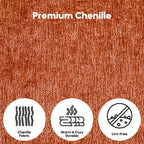 ZEIINPA Convertible Floor Sofa Bed with Fixed-Shape Frame, Modular Chenille Folding Mattress Couch with Armrest, Floor Sofa Lounge Couch for Living Room Bedroom Lounge Studio,Burnt Orange