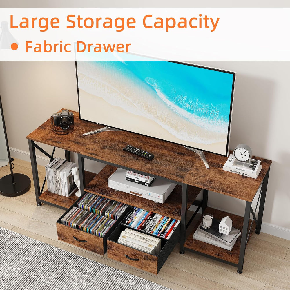 GYIIYUO TV Stand with Fabric Drawer - Entertainment Center and Industrial TV ...