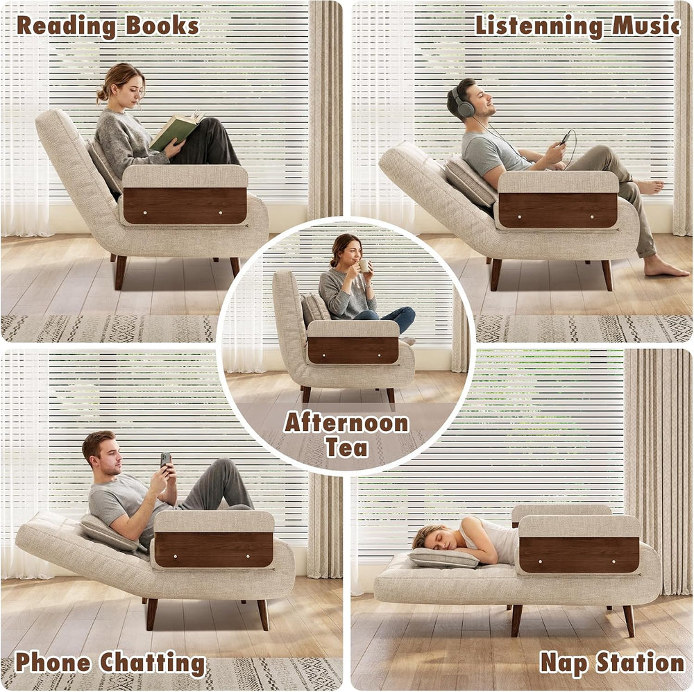 JASIWAY 3 in 1 Convertible Sleeper Chair, 37" Futon Sofa for Small Spaces
