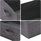 TENABORT 5 Pack Trapezoid Large Foldable Closet Storage Bins with Handle, Fabric Storage Organizer Cube Cloth Containers Linen Box Shelf Baskets for Clothes Clothing Shelves Wardrobe