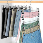 3 Piece Skirt Hanges Space Saving, Pants Hangers with Clips 5 Tier,Closet Organizers and Storager,Clothes Hanger Space Saver,Closet Organization for Skirt,Trousers,Jeans,Legging
