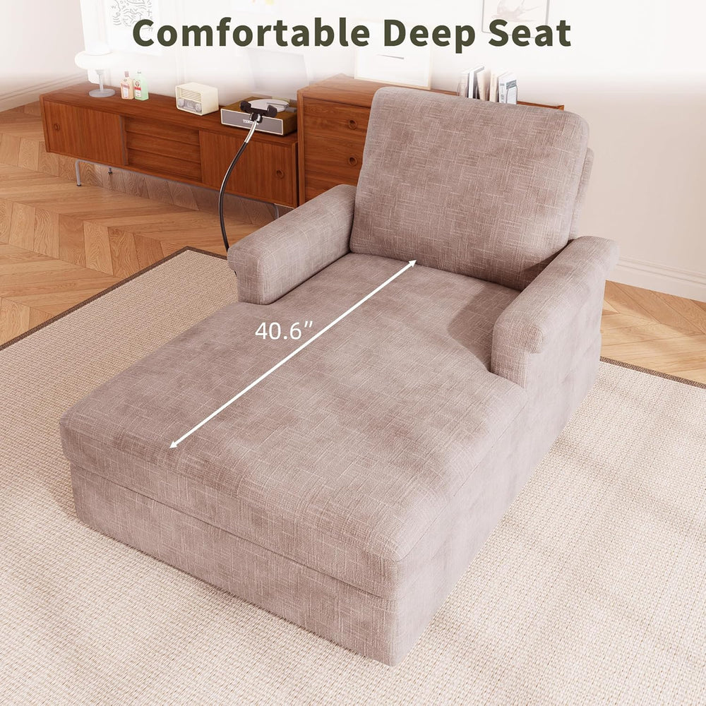 EJUNQ 66.5" Oversized Chaise Lounge Chair Indoor，Cozy Sofa Bed with Phon...