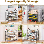 Shoe Rack, 3-Tier Shoe Organizer, Metal Storage Shelf, Shoe Rack for Closet, Free Standing Shoe Racks for Entryway, Garage & Doorway, Sturdy Shoe Shelves, Black
