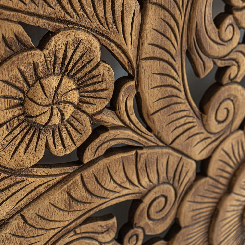 Balinese Hand Carved King Size Bed Headboard Reclaimed Wooden Panels Artwork ...