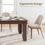 GarveeHome Farmhouse Dining Table for 6-8 People, 71 in Long Kitchen Tables with Wooden Sturdy Frame, 6 ft Large Rectangular Dinner Table for Dining Room, Kitchen (Brown, 71" Non-extendable)