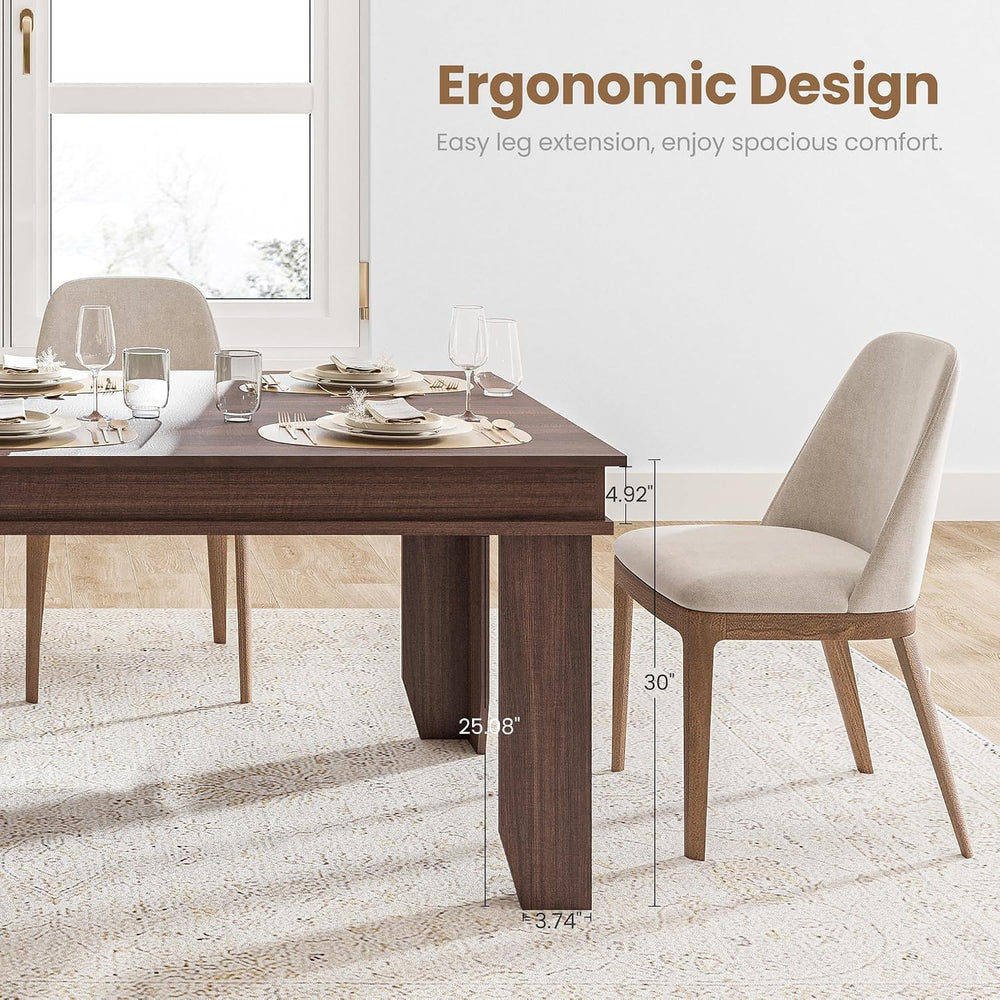 GarveeHome Farmhouse Dining Table for 4-6 People, 63 in Long Kitchen Tables w...