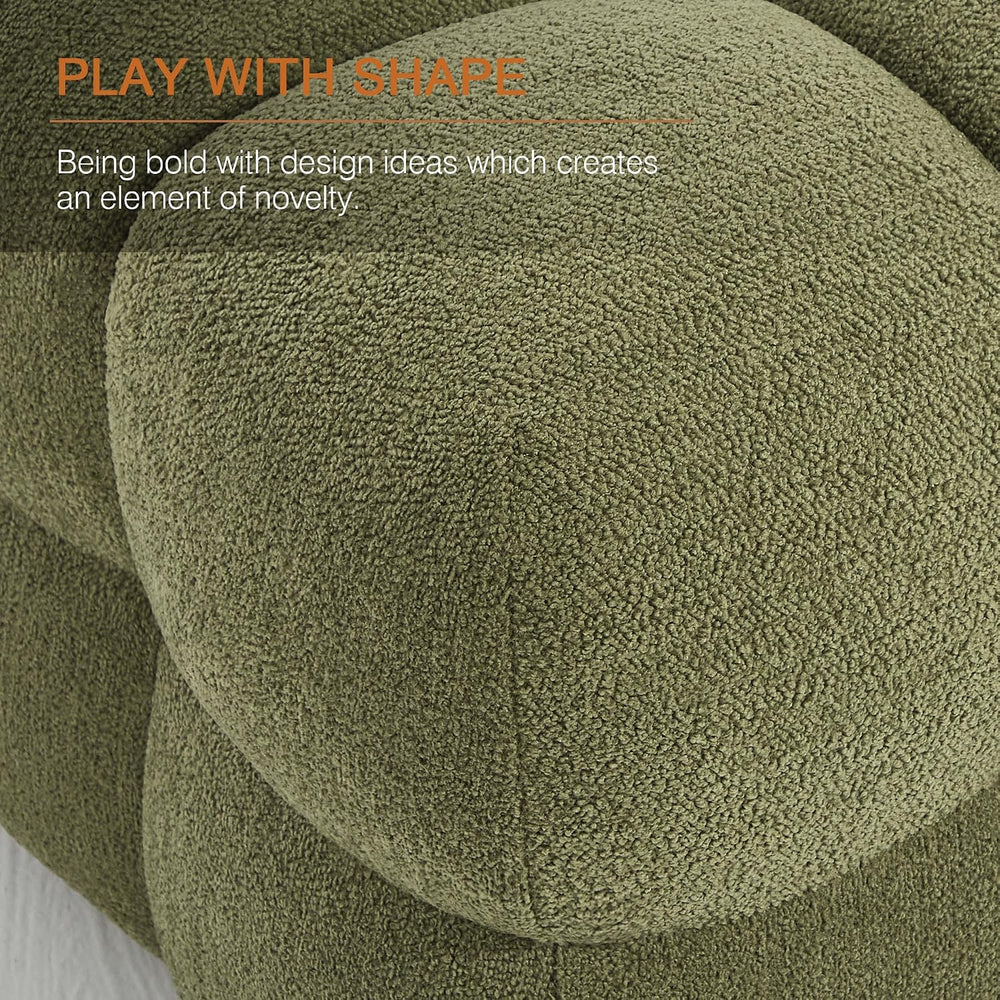 Zesthouse Square Pouf Ottomans Set of 2, Modern Vanity Chair for Bedroom | Bo...