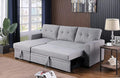 Devion Furniture Maison 4-in-1 Convertible L Shaped Couch with Pull Out Bed and Storage, Sectional Sleeper Sofa with Reversible Chaise for Living Room, Apartment, Bedroom, Office