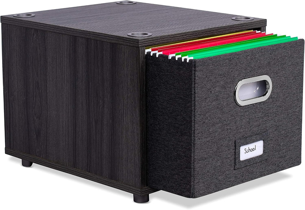 BIRDROCK HOME Rolling File Cabinet – Decorative Storage Shelf w/Removable Bin...