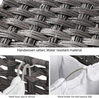 Laundry Hamper with 4 Removable Liner Bags; 176L Handwoven Rattan Laundry Basket with Lid & Heightened Feet; Clothes Hamper with Side Handles(Gray)