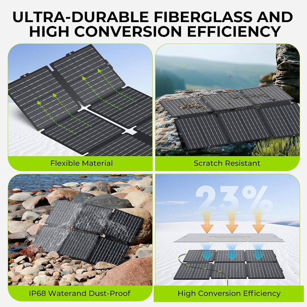 Portable Solar Generator 300W Power Station with 60W Foldable Solar Panel