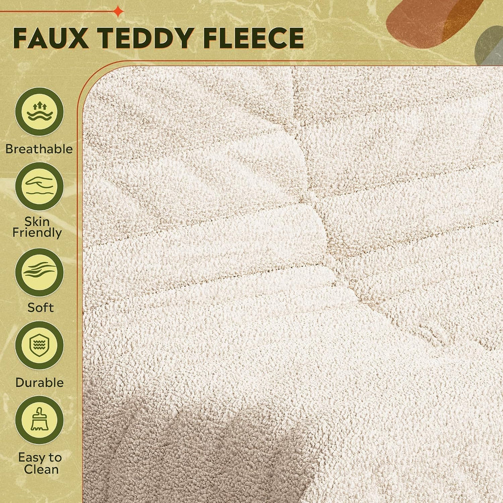 WLIVE Bean Bag Chair for Adults, Teddy Fleece Togo Chair, Giant, Memory Foam,...