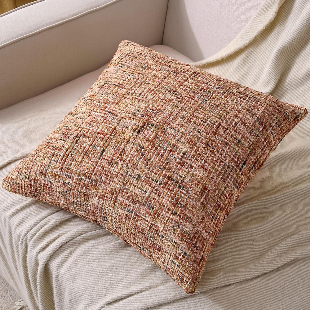 AmHoo Pack of 2 Chenille Textured Throw Pillow Cover, 500GSM Boho Farmhouse D...