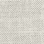 Homepop Home Decor | Upholstered Round Storage Ottoman | Ottoman with Storage for Living Room & Bedroom (Cream Chevron Woven) Large