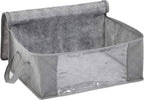 Amazon Basics Foldable Large Zipper Storage Bag Organizer Cubes with Clear Window & Handles, 3-Pack, Gray