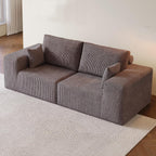 79" Modular Loveseat Sofa- 2 Seater Oversized Deep Seat Cloud Boneless Couch for Living Room, Corduroy Loveseat Couch, No Assembly Required (Brown)