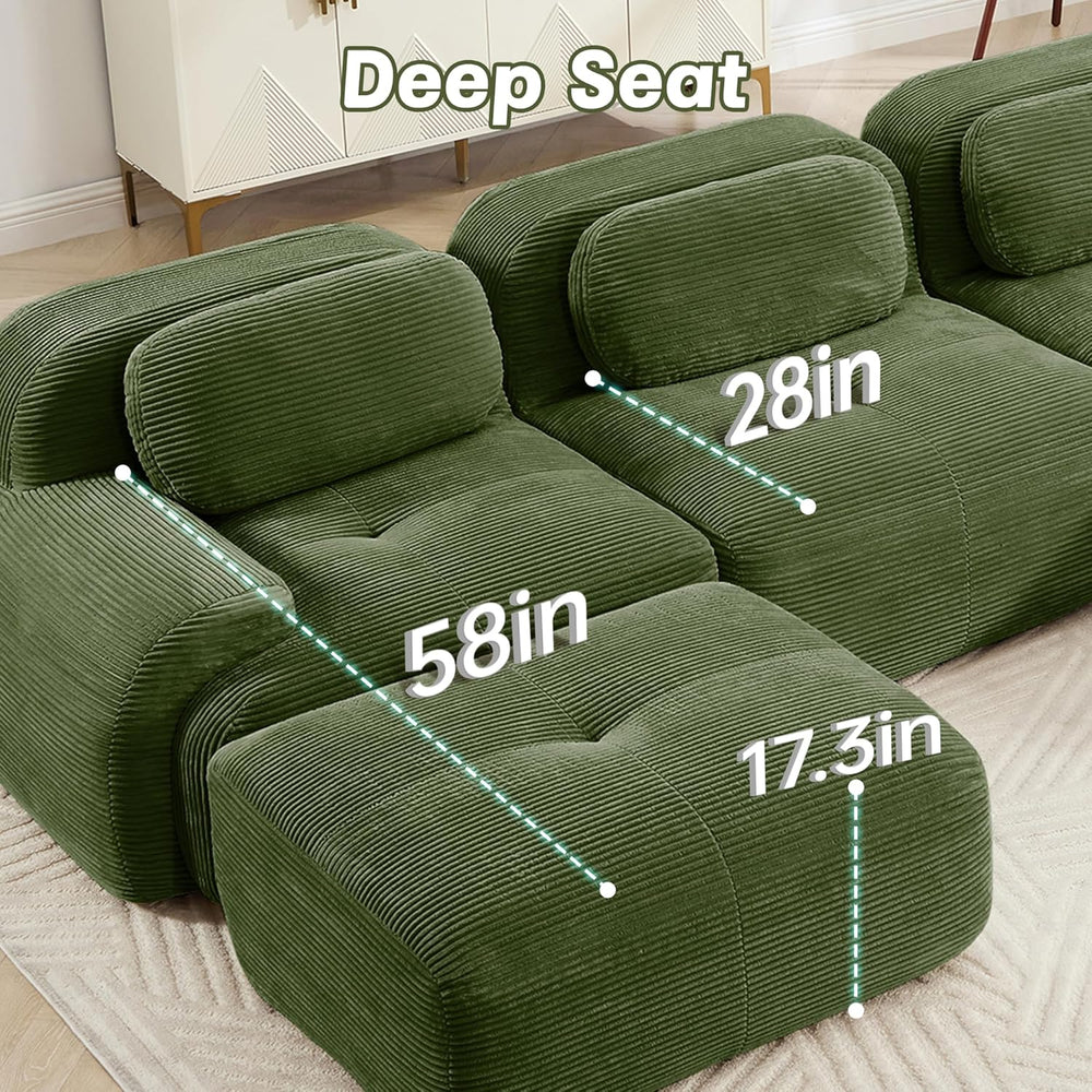 Modular Sectional Sofa Couch, U Shaped Sectional Couches for Living Room, Ove...