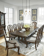 Signature Design by Ashley Maylee Classic Upholstered Armless Dining Chair, Set of 2, Dark Brown