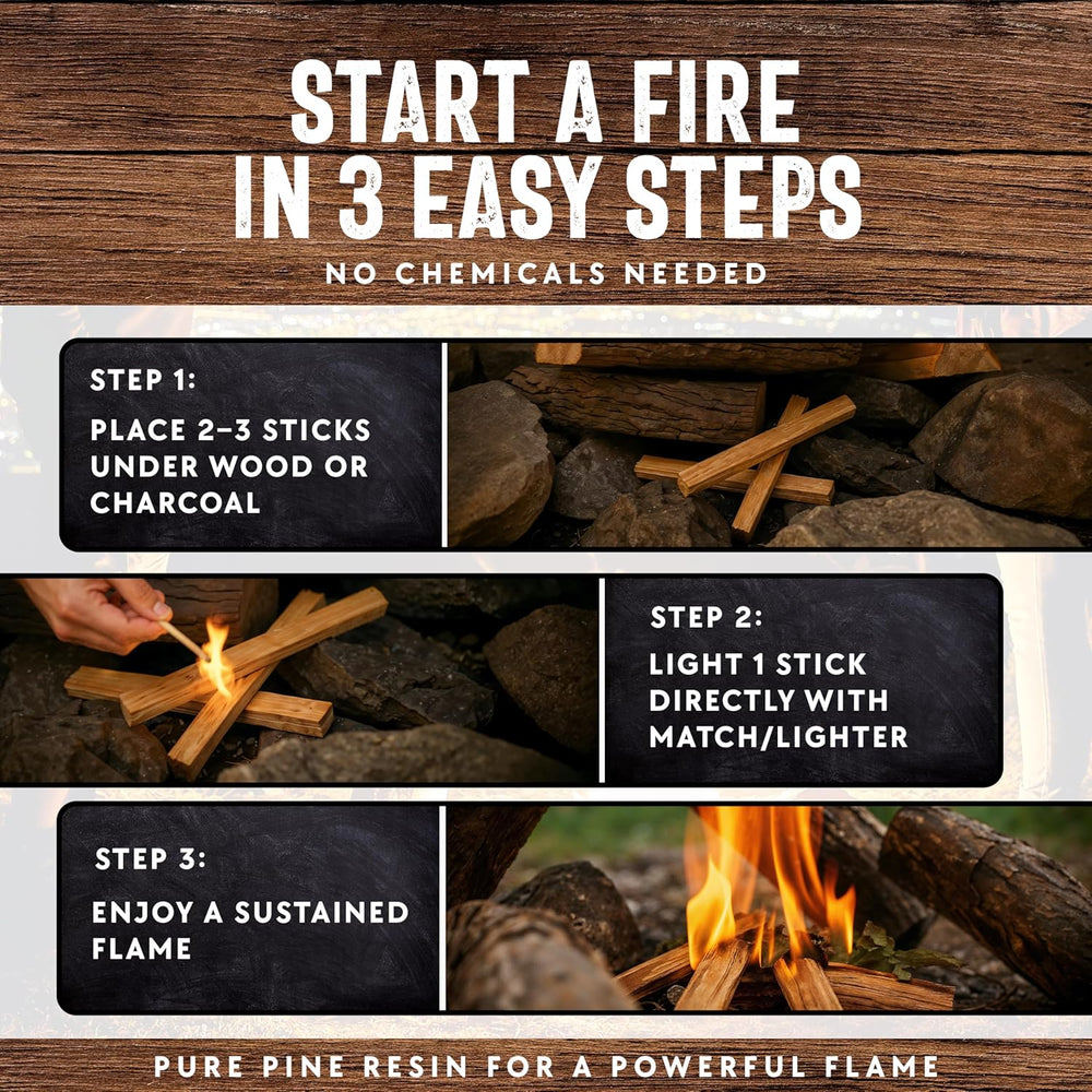 Billy Buckskin 10lb Fatwood Fire Starter Sticks, 100% Natural Firestarter