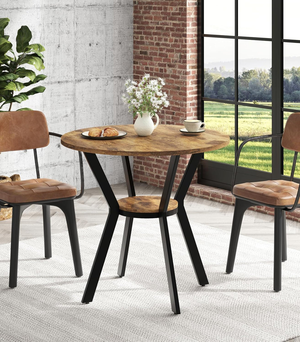 MECHYIN 31.5" Round Kitchen Table for 2-4, Small Round Dining Table with...