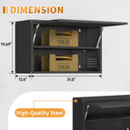 Metal Garage Wall Cabinet with Up-Flip Door, Black Float Tool Cabenit with Adjustable Shelf,Upper Storage Cabinets with Pegboard for Kitchen,Garage,Workshop,Warehouse (19.7" H,Black)