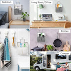 2pcs Small Wall Hanging Baskets for Organizing, Wall Hanging Storage Bag as Over the Door Organizer, Wall File Organizer, Rv Storage and Organization. For Bedroom, Office, Camper (Khaki-2pcs)