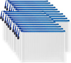 AUSTARK 20 Pcs Zipper File Bags, Plastic Mesh Pouch, Board Game Storage Bag, Waterproof Bags for Office School (B5 Size 11.4''x8.2'', White and Blue)