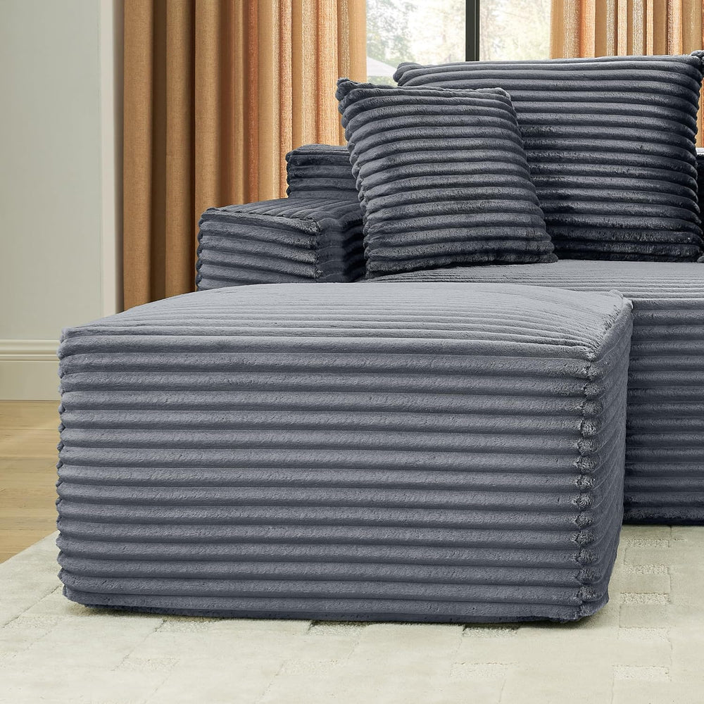 ERYE 127" U-Shaped Cloud Sectional Couch Oversized Modular Compressed Se...