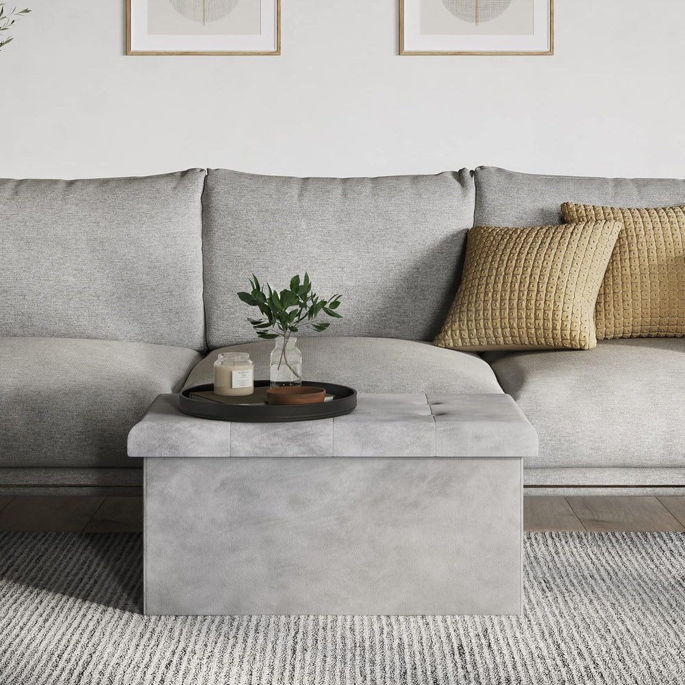 Storage Ottoman - Velvet Tufted Footrest, Linen Chest, or Bench Organizer wit...