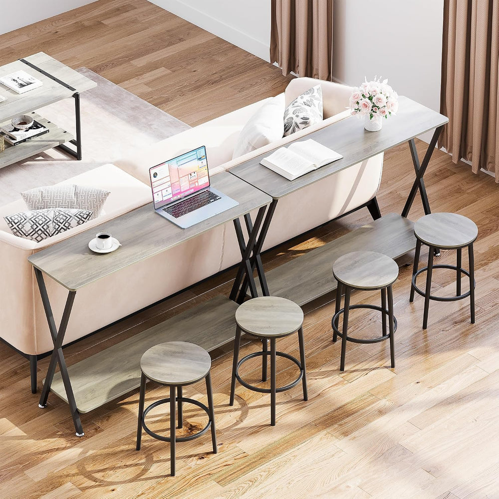 Console Table with Storage Shelf, Narrow Entryway Table, Behind Couch Tables,...