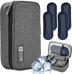 ALLCAMP Insulin Cooler Travel Case TSA Approved, Diabetic Medication Cooler Bag with 4 Ice Packs & Multi-Layer Storage, Portable Medical Cooler with Insulation Liner(Gray)