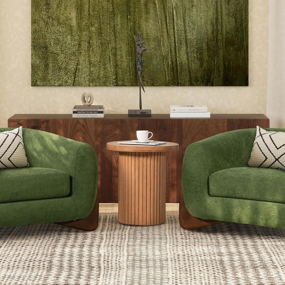 Jennifer Taylor Home Kenzie 19.5" Fluted Pillar Round Accent Side Table,...