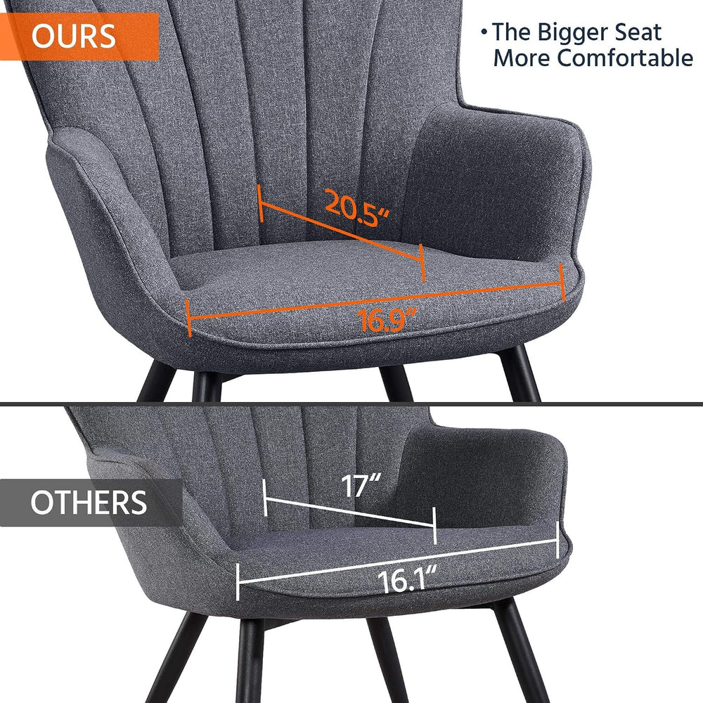 Yaheetech Dining Chairs Set of 2, Modern Armchairs, Gray