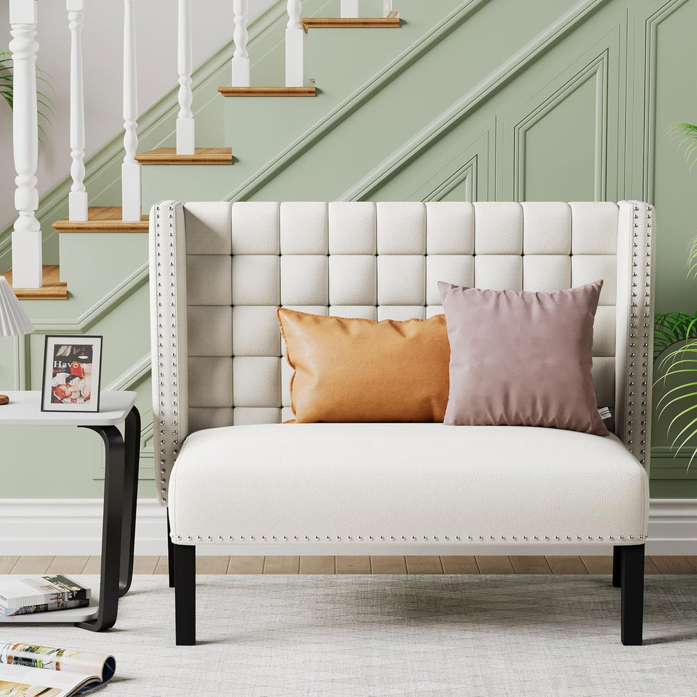 Andeworld Modern Loveseat Settee Bench Sofa Couch, Upholstered Banquette Dini...