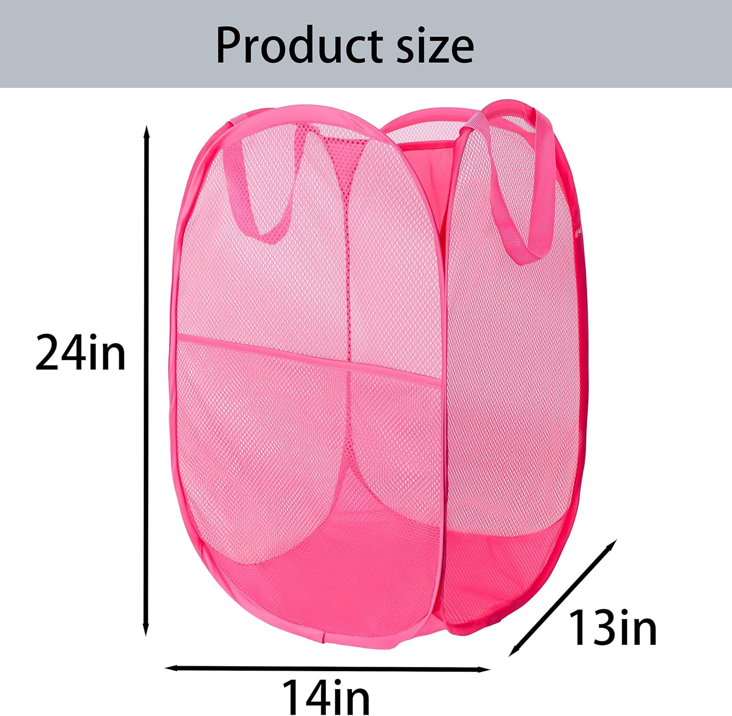 Foldable Mesh Popup Laundry Hamper,Laundry Basket Easy to Open and Fold for Dorm,Travel, College Dorms, and More (2 pink)