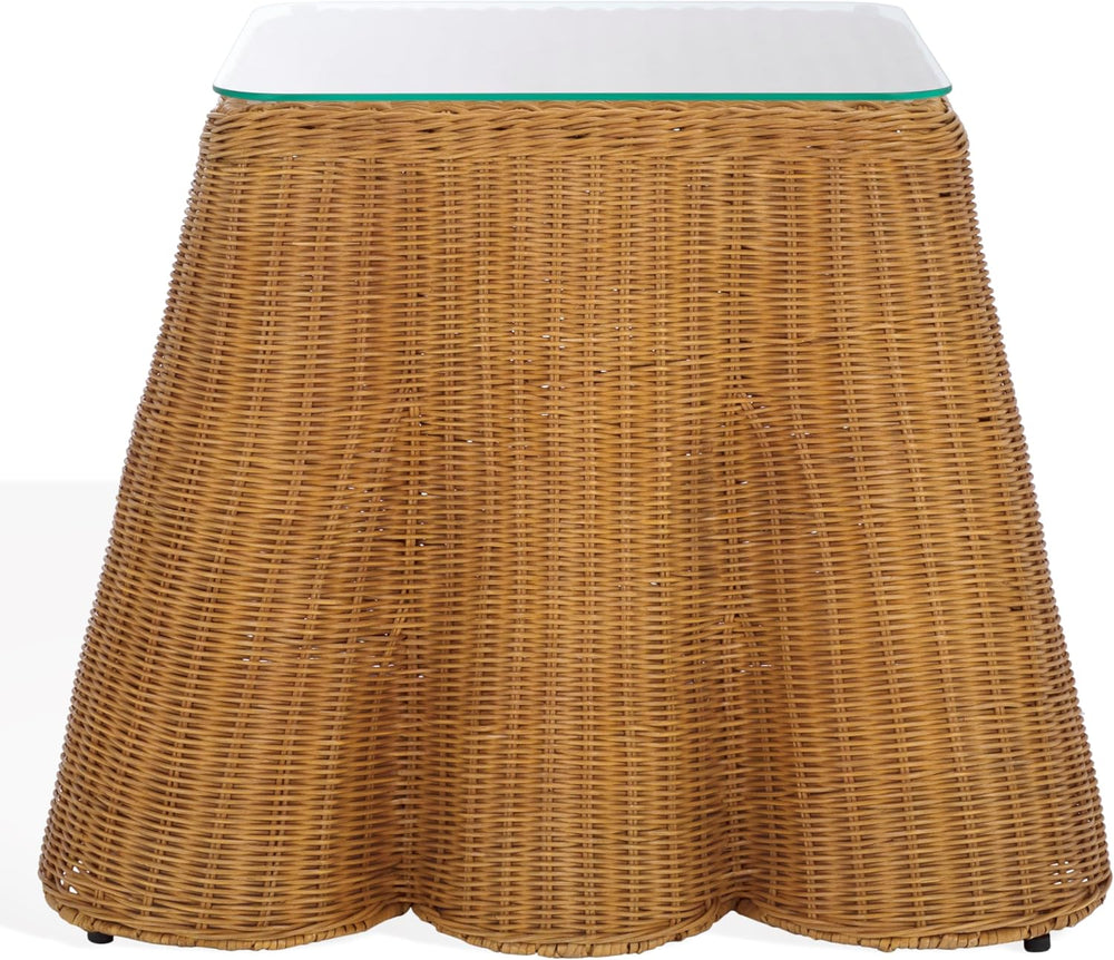 SAFAVIEH Couture Collection - Hylda Natural Rattan Accent Table, Square Desig...