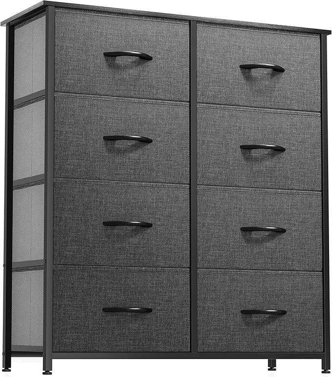 DWVO Dresser for Bedroom, Fabric Dresser with 8 Drawers, Chest of Drawers for Closet, Living Room