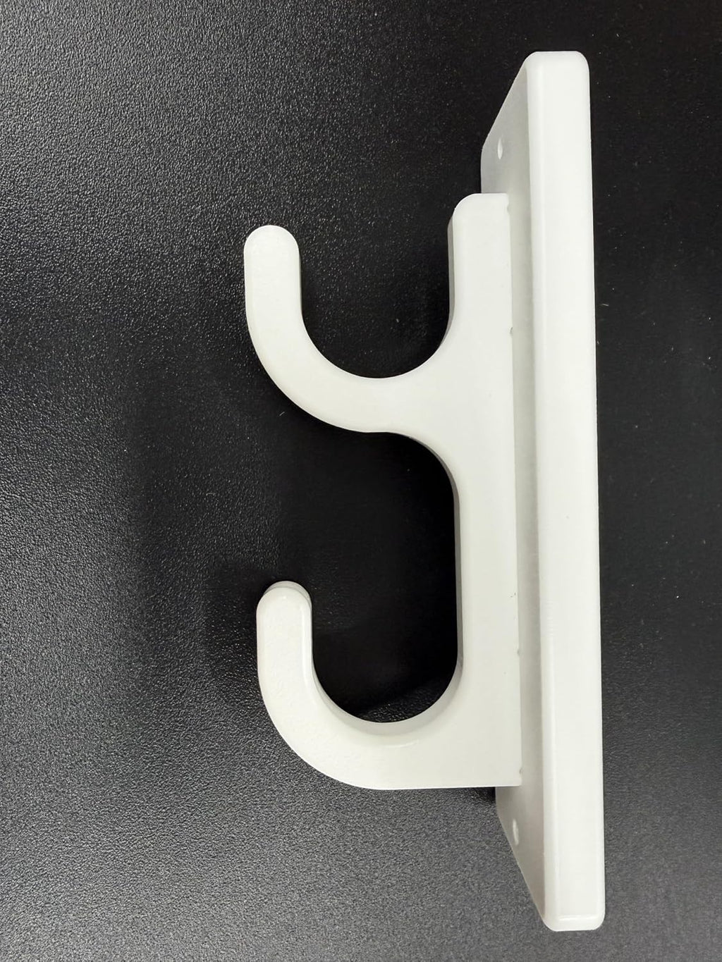 White Dual Pool Pole Holder, Wall Mount Storage Bracket, Durable Starboard Construction, 2-Pack